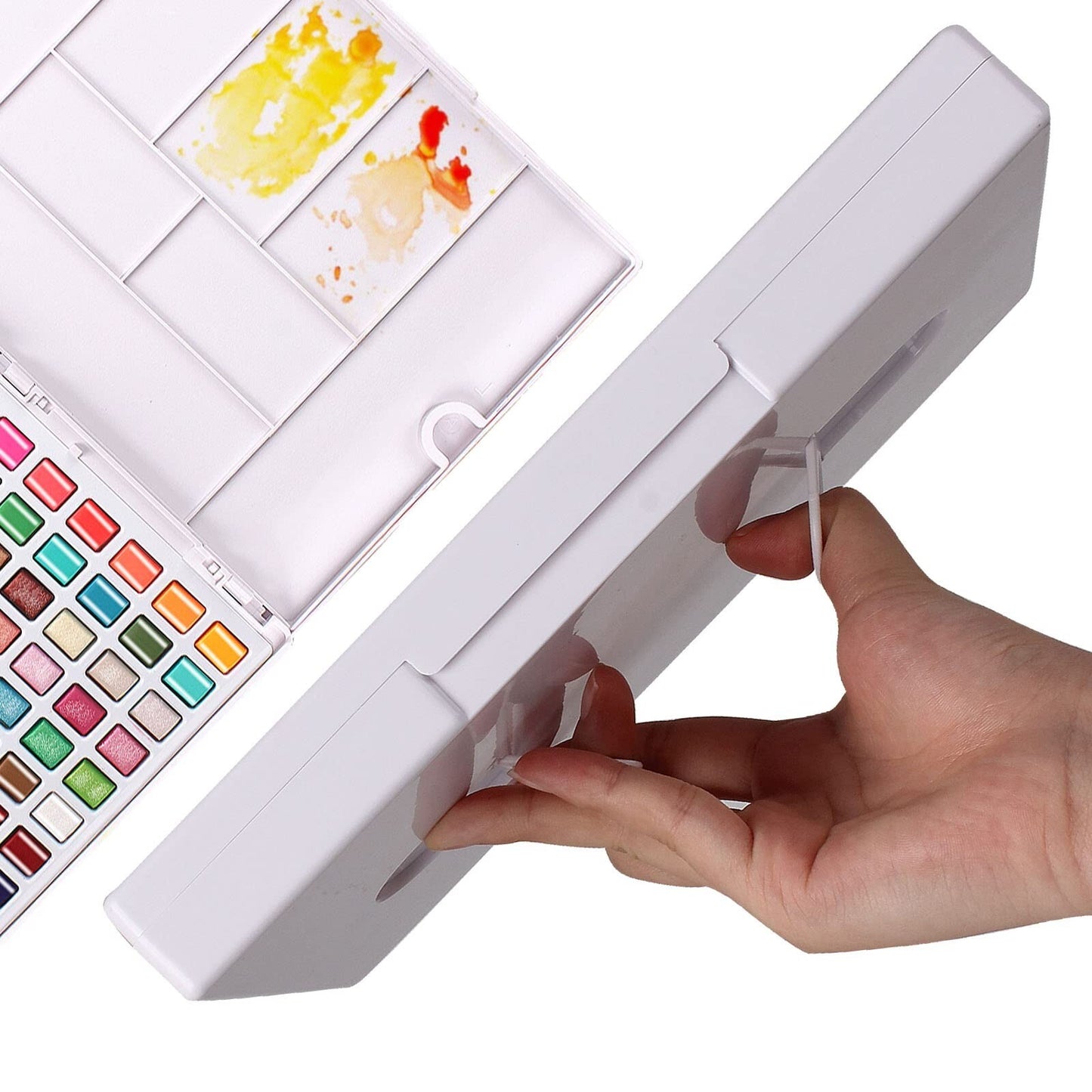 Gunsamg Watercolor Paint Set 120 Colors in Portable Box with Palette Includin...
