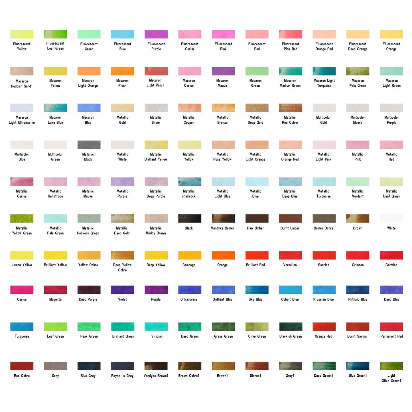 Gunsamg Watercolor Paint Set 120 Colors in Portable Box with Palette Includin...