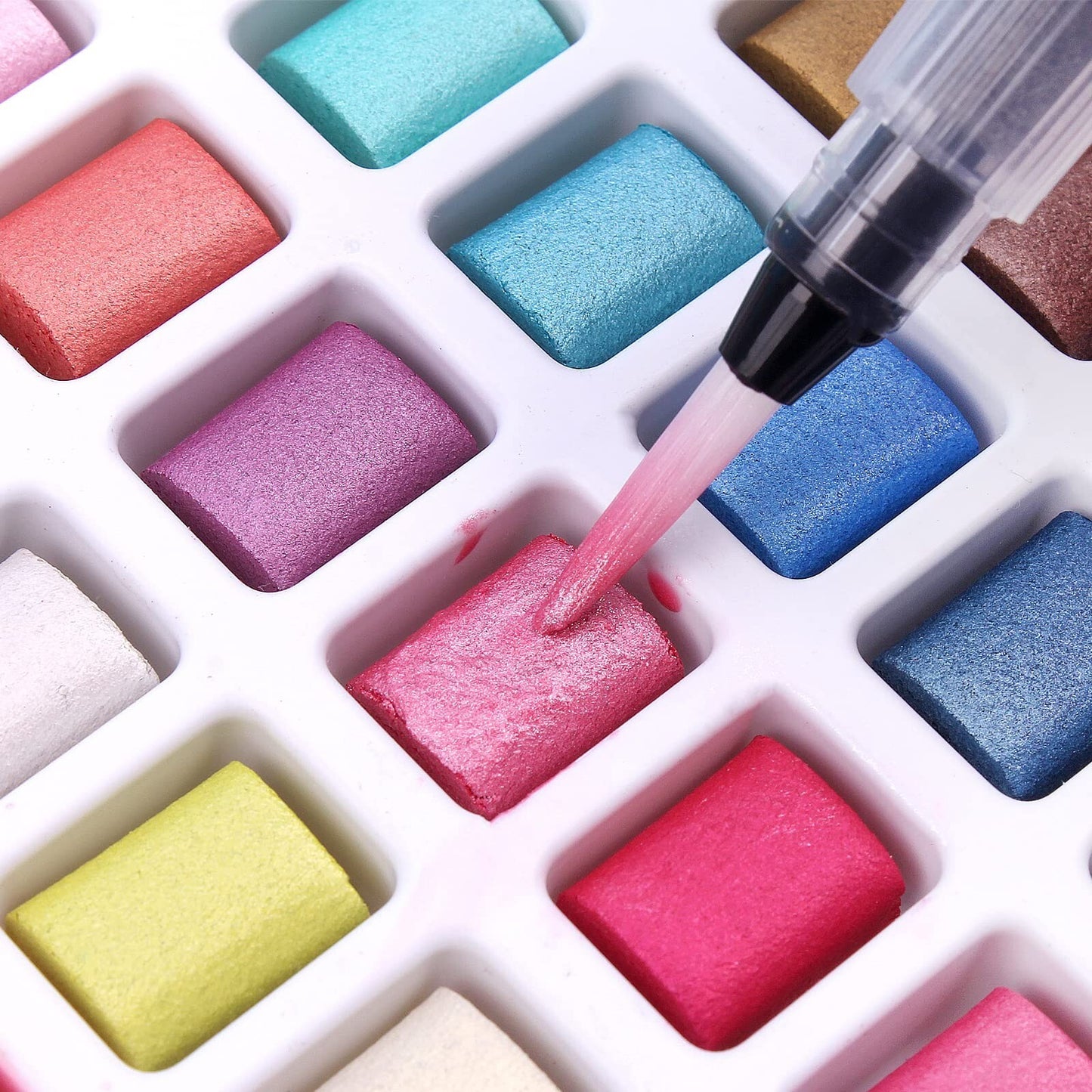 Gunsamg Watercolor Paint Set 120 Colors in Portable Box with Palette Includin...