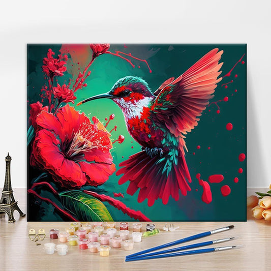 Paint by Numbers Hummingbird, DIY Kit for Adults and Bird